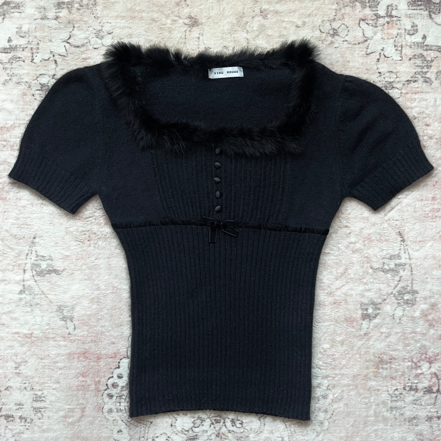 japanese milkmaid style top with fur details