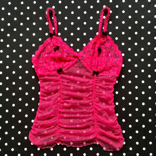 victoria’s secret hot pink mesh camisole