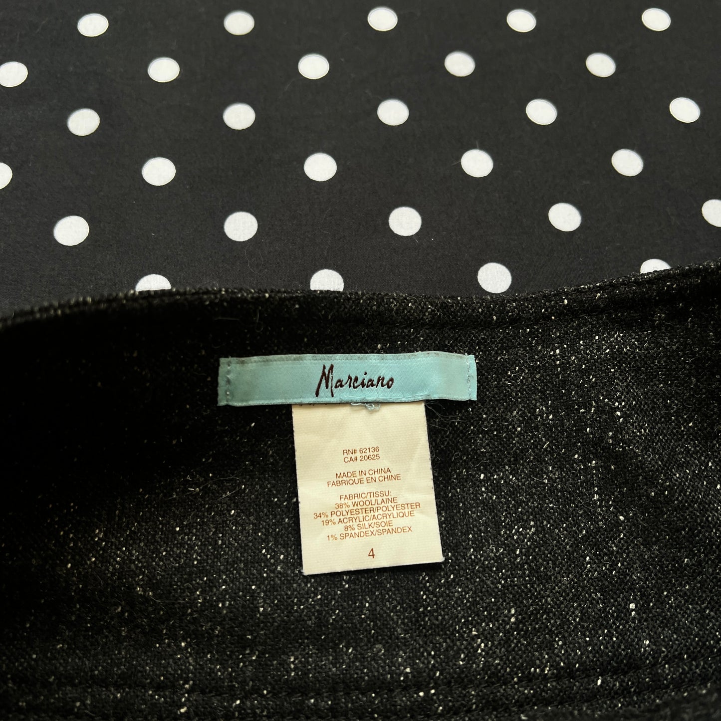 marciano dark grey wool skirt
