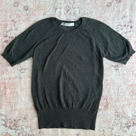 miu miu grey wool bubble sweater 𐙚 it 42 made in italy