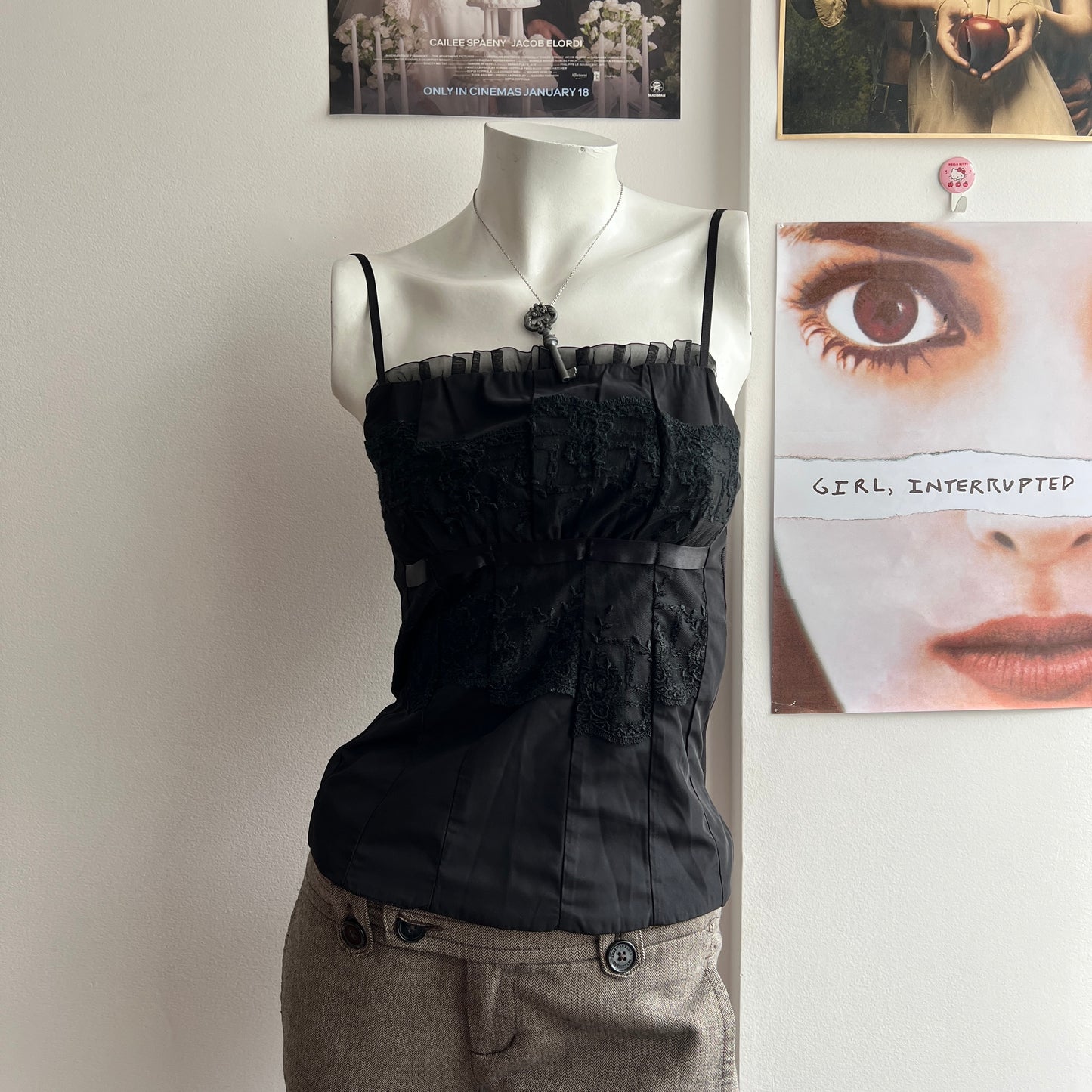 grunge doll black blouse