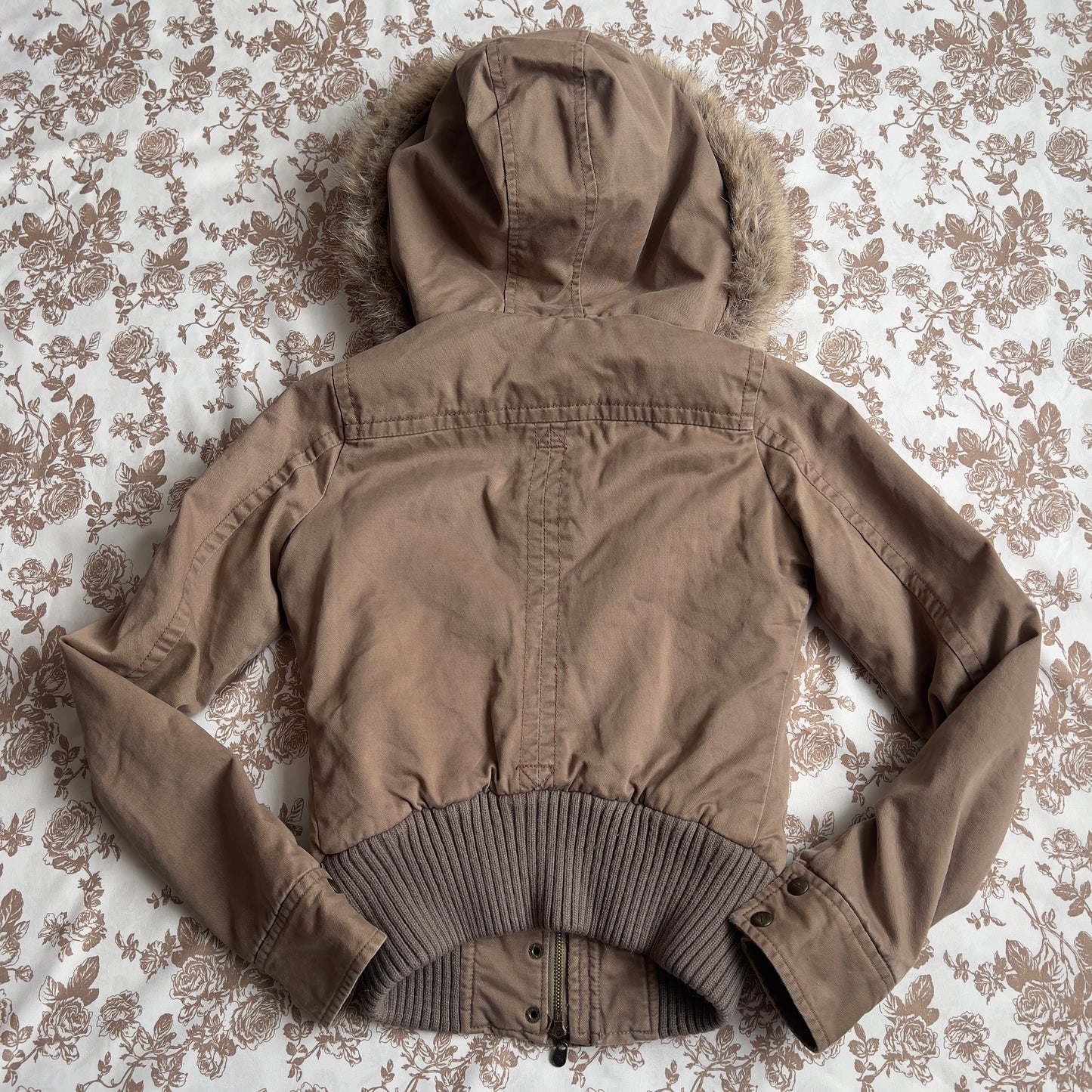 abercrombie bella swan brown jacket with fur collar