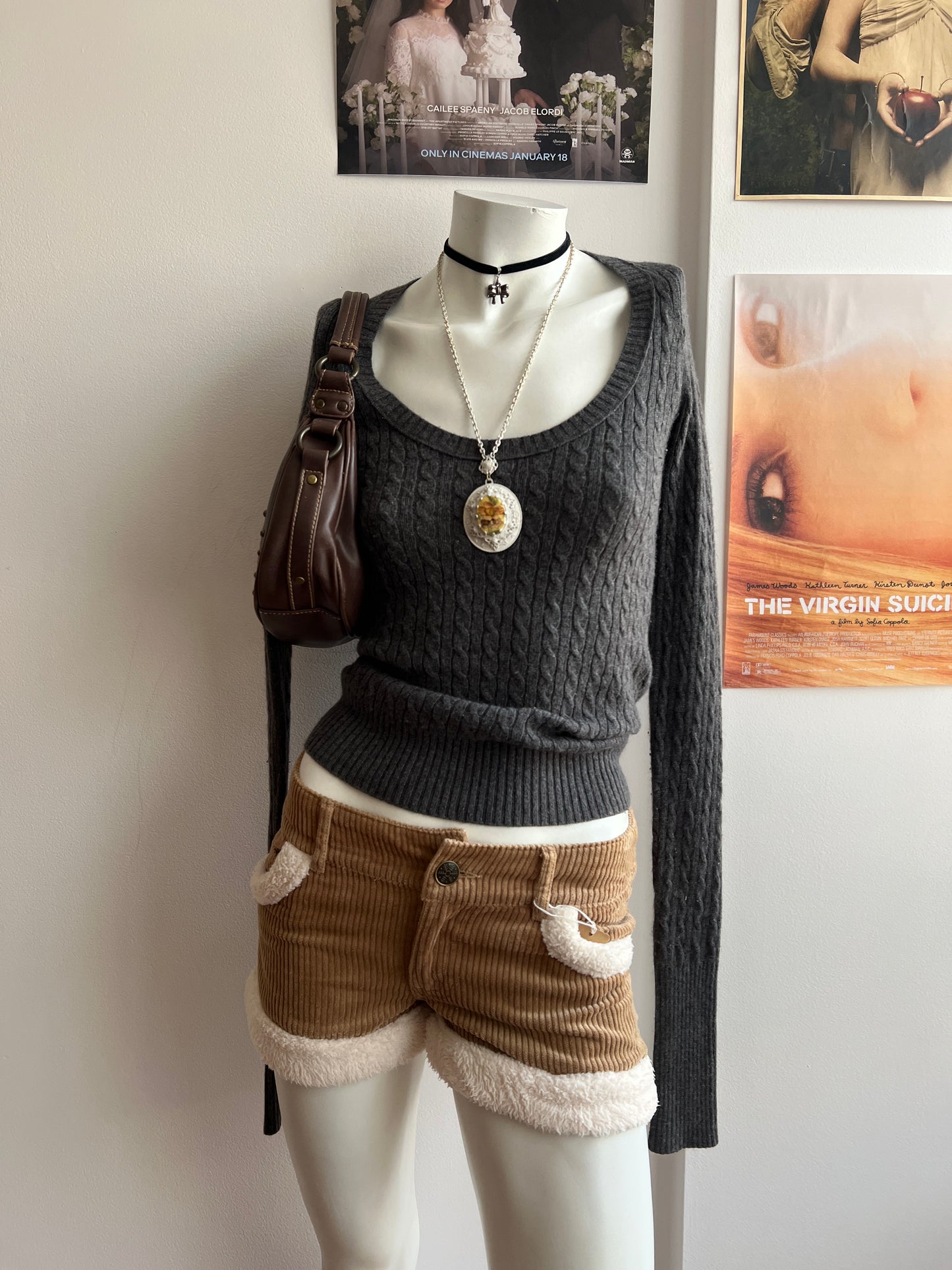 joky gal corduroy shorts with sherpa trim new with tags