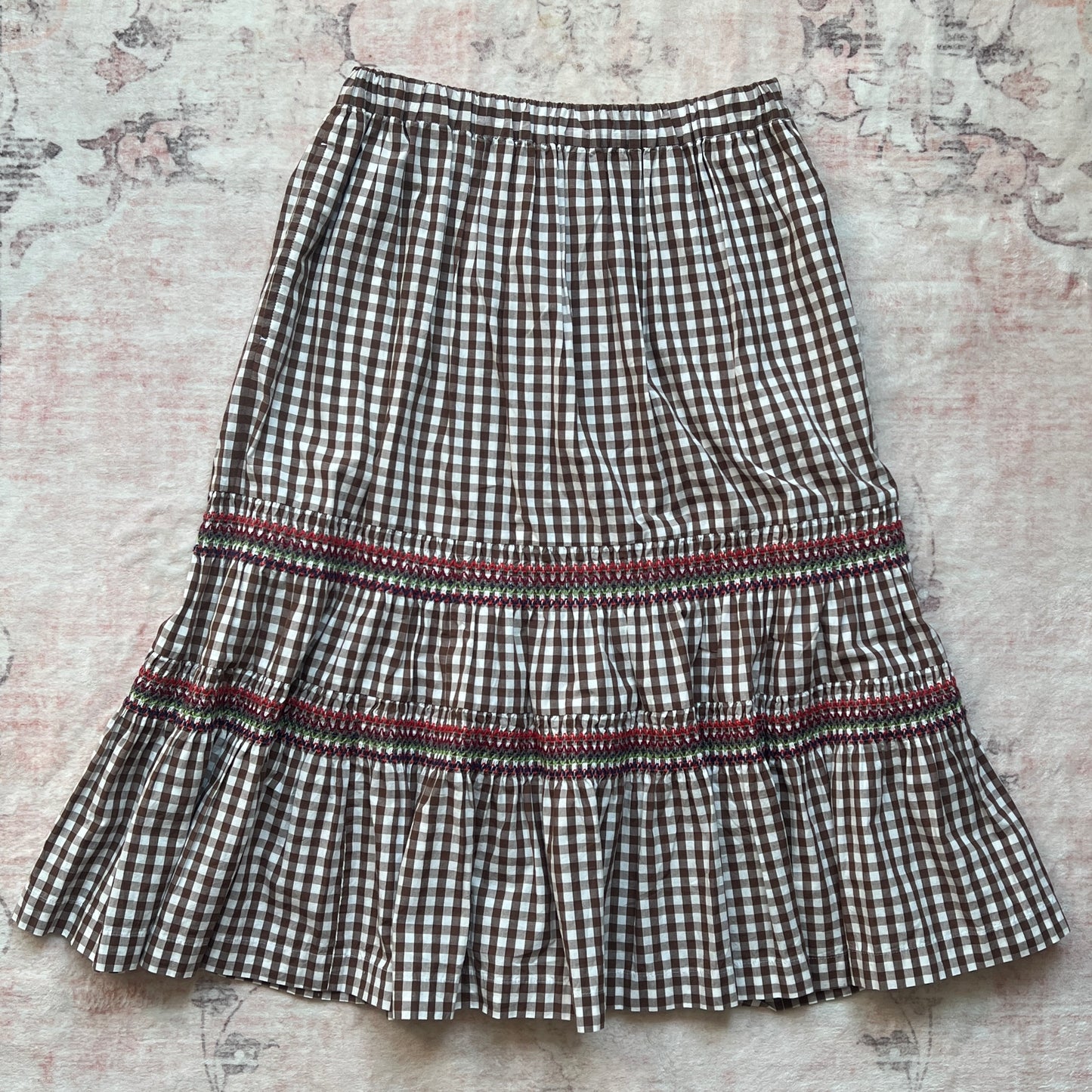 comme des garçons girl plaid maxi skirt with pockets