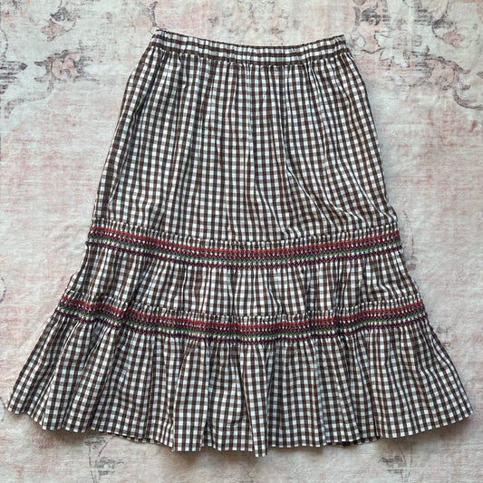 comme des garçons girl plaid maxi skirt with pockets