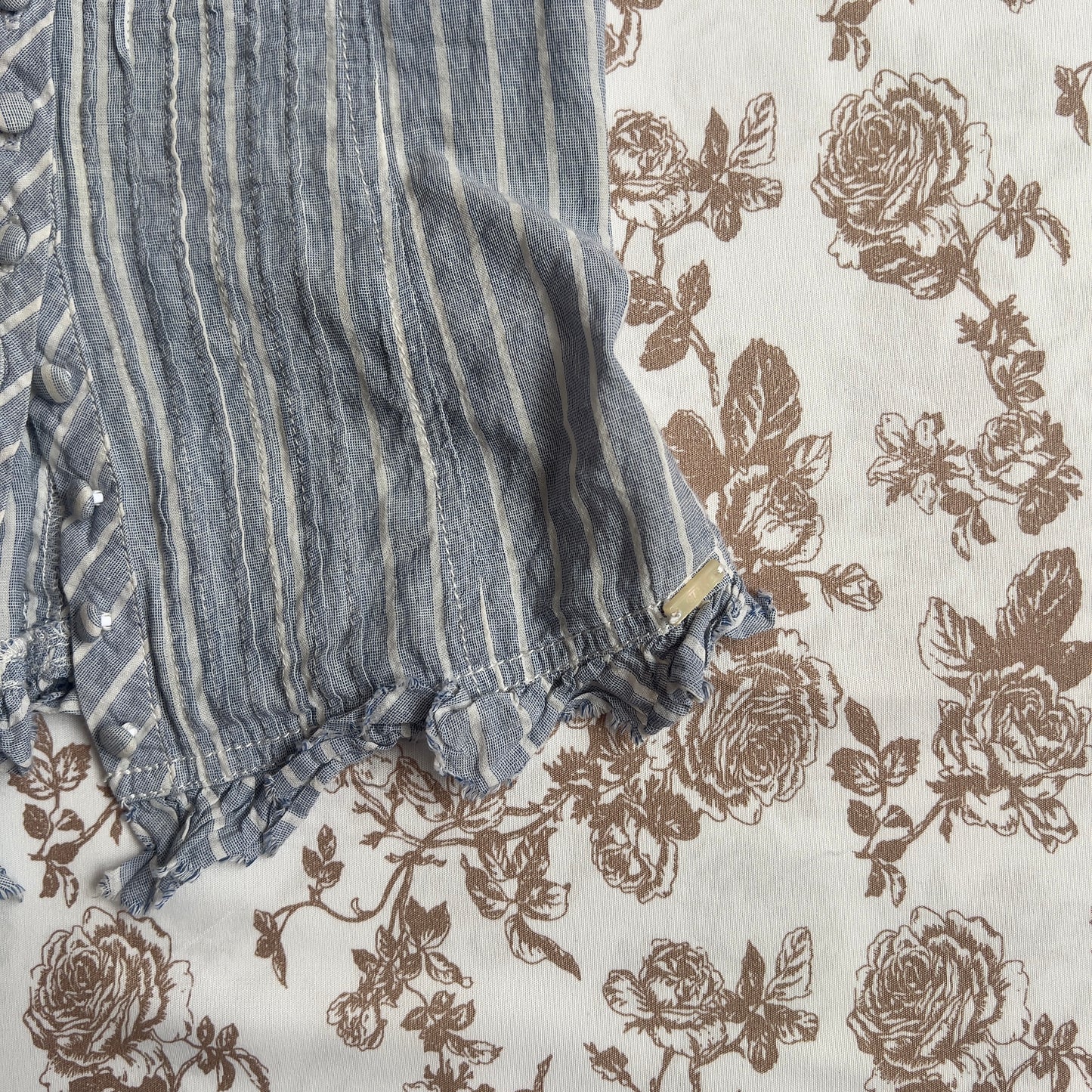 guess milkmaid striped blouse