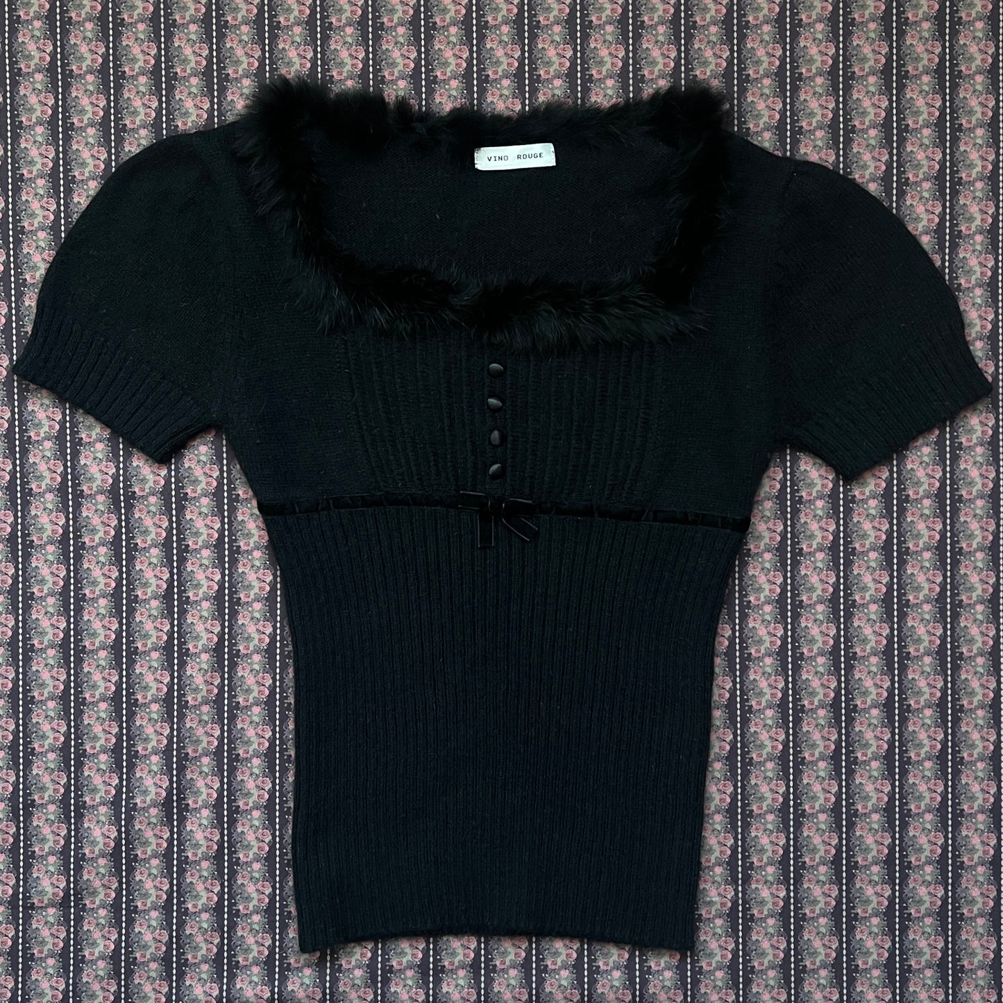 japanese milkmaid style top with fur details