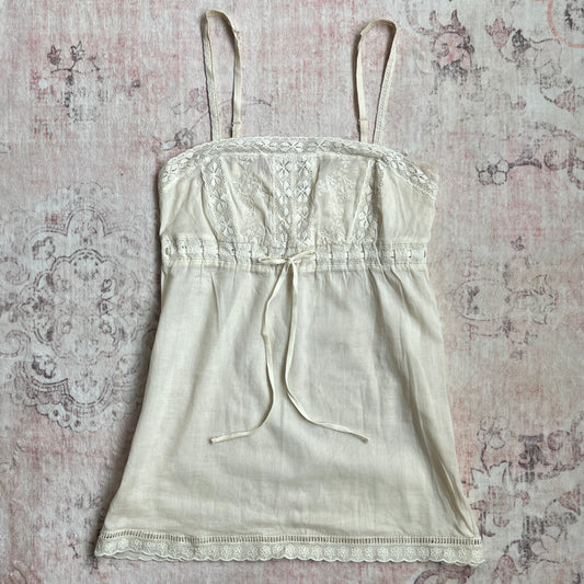 cream cottage milkmaid blouse