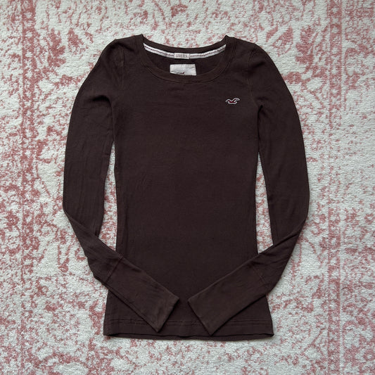 hollister brown long sleeve