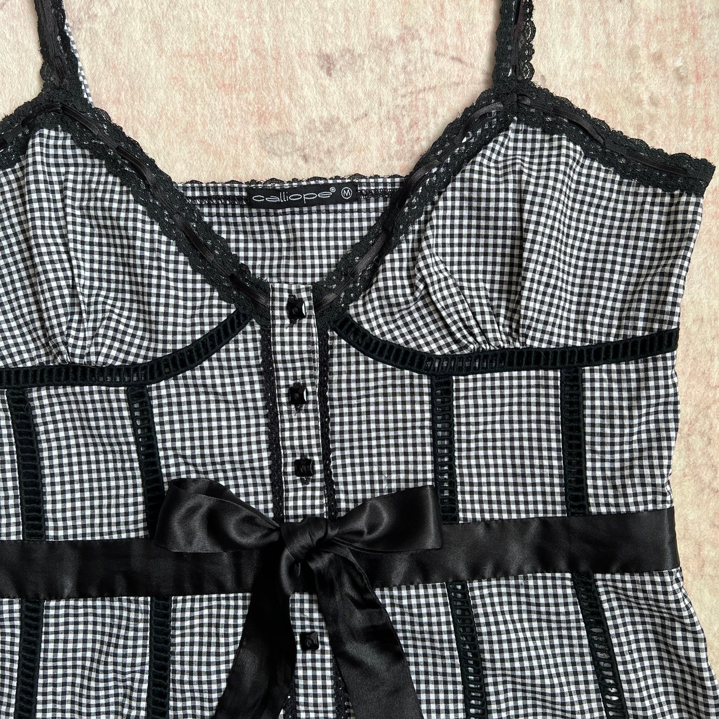 dollete gingham blouse with bow