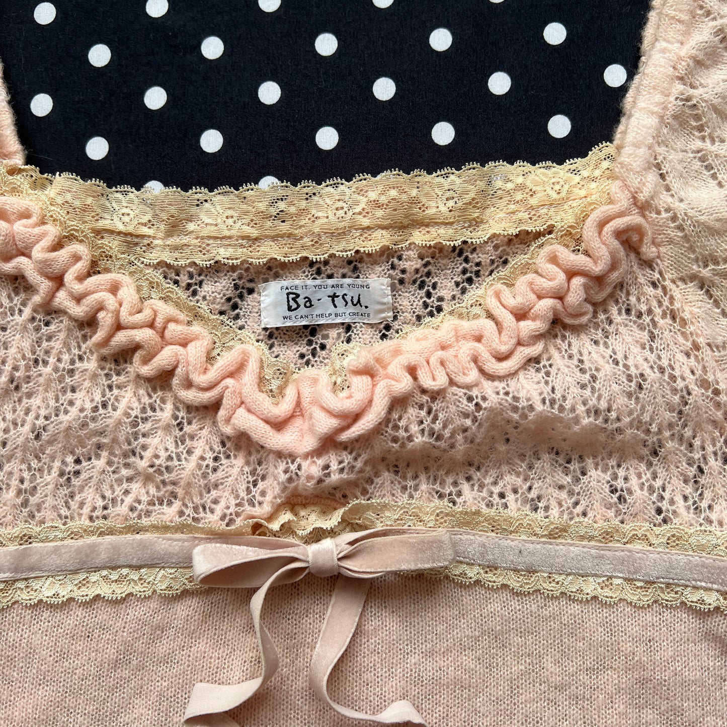 dollete baby pink knit blouse