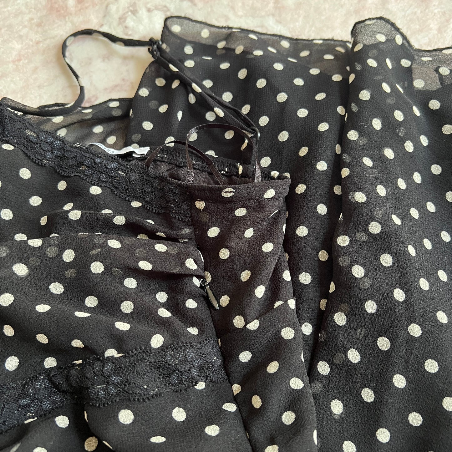 xanaka black polka dot midi dress 𐙚 36 (m)