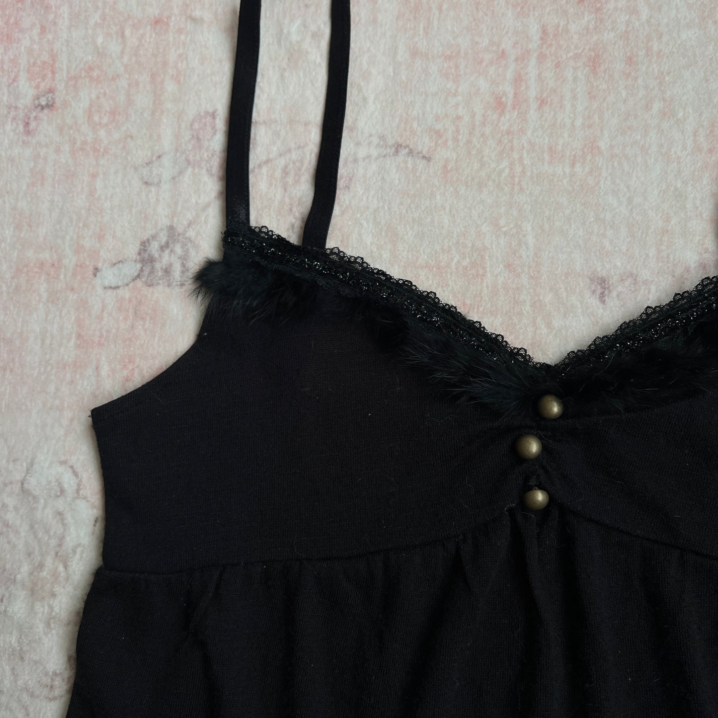 black camisole with fur