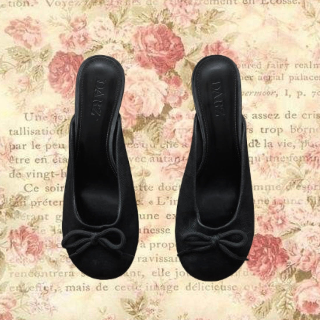 black ballet kitten heels