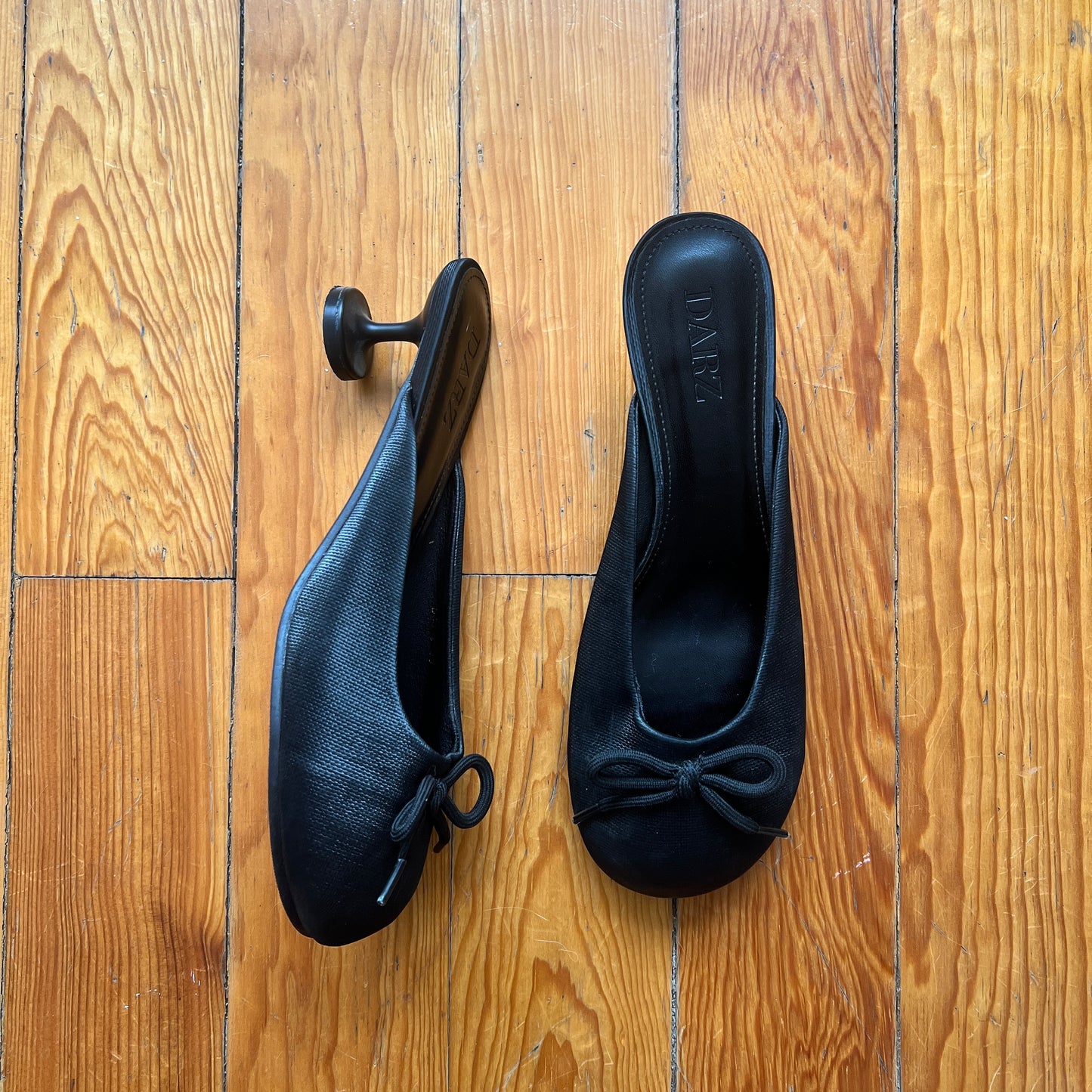 black ballet kitten heels