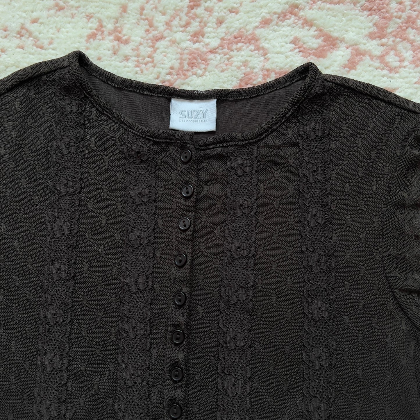 suzie chocolate brown twee blouse
