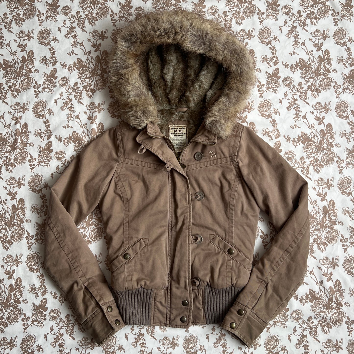 abercrombie bella swan brown jacket with fur collar