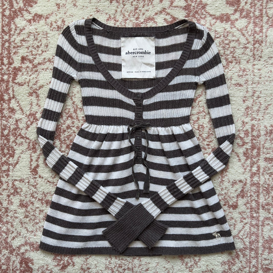 abercrombie striped babydoll sweater