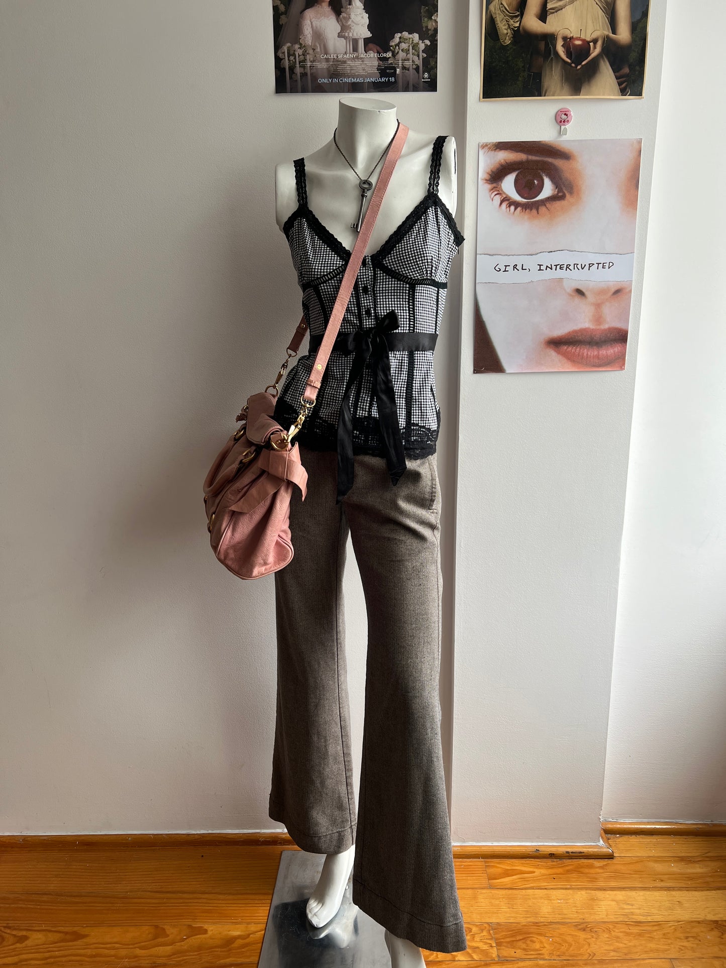 american eagle preppy taupe trousers