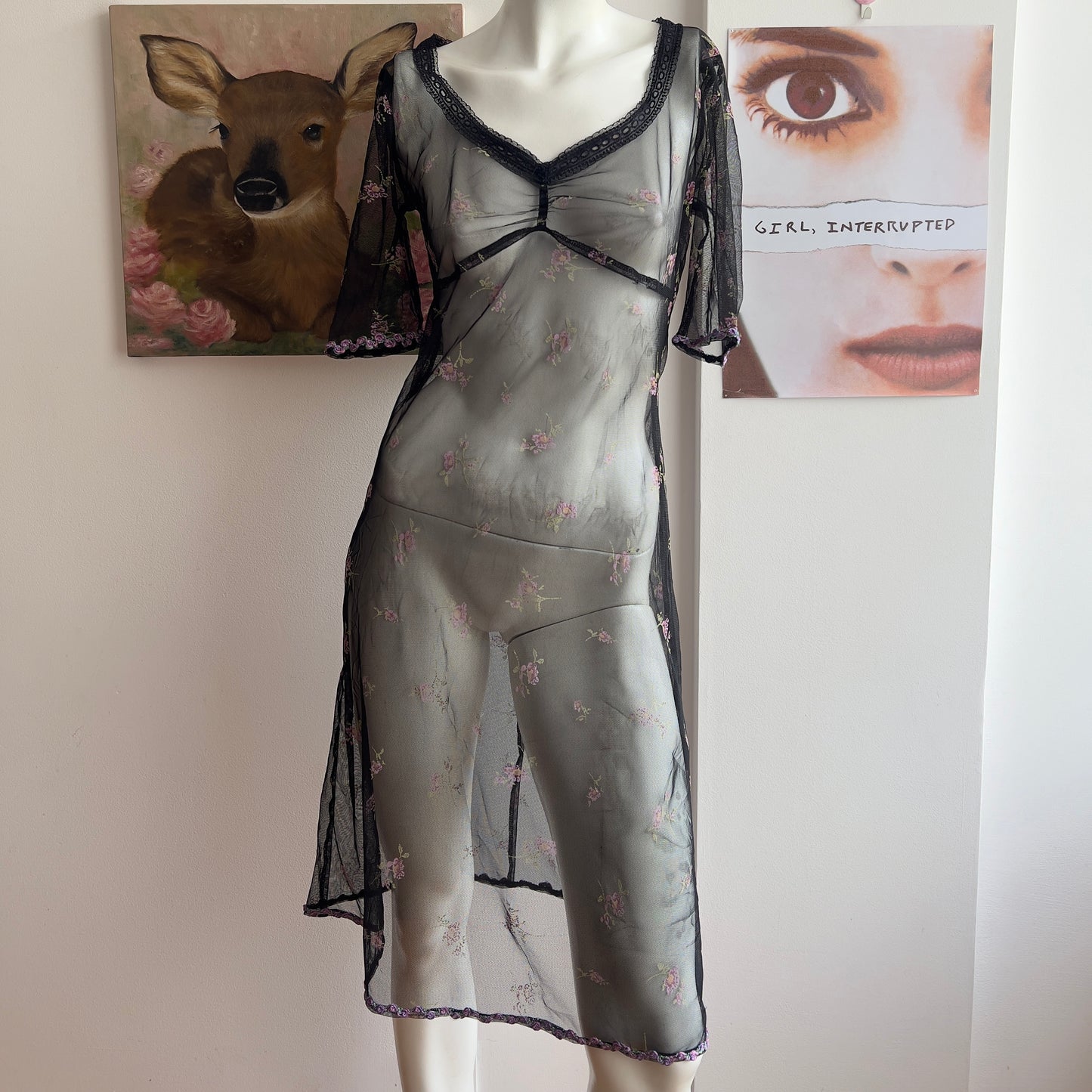vintage 90 betsey johnson mesh dress