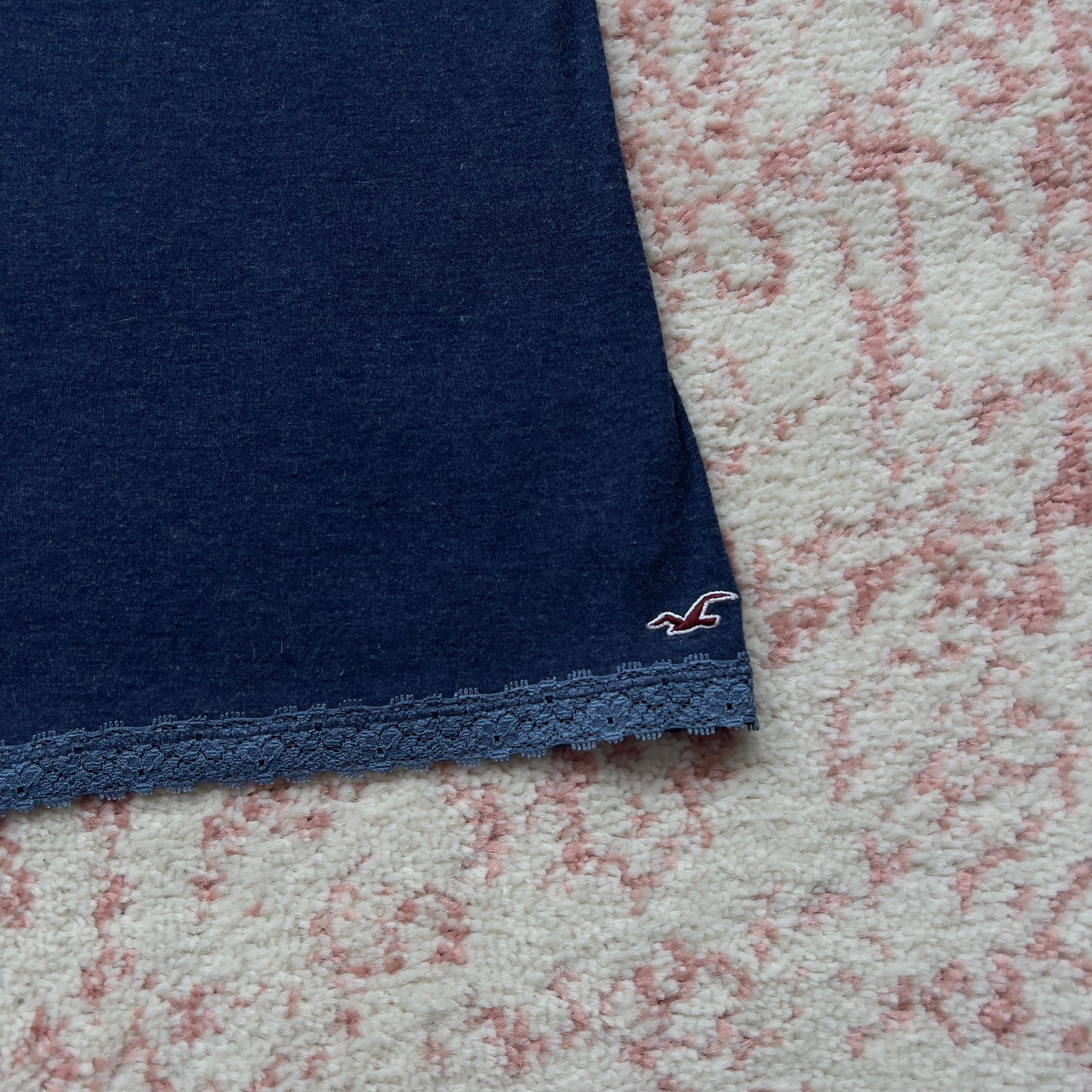 hollister blue lace trim cami