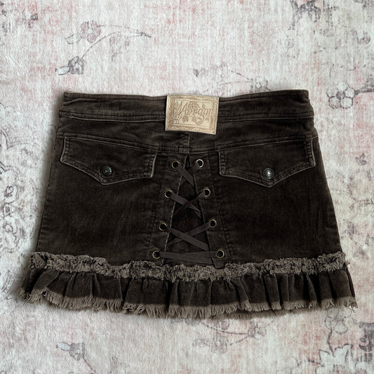 brown morgan de toi corduroy corset skirt