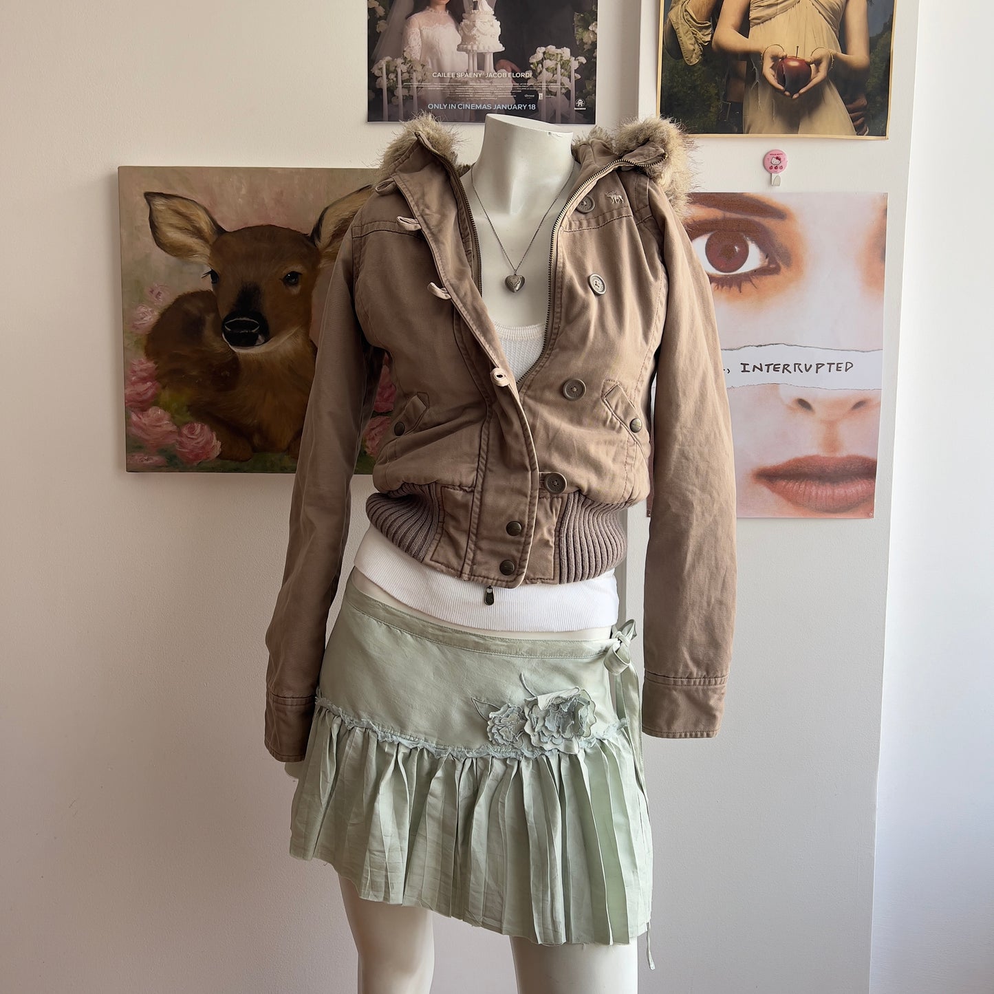 abercrombie bella swan brown jacket with fur collar