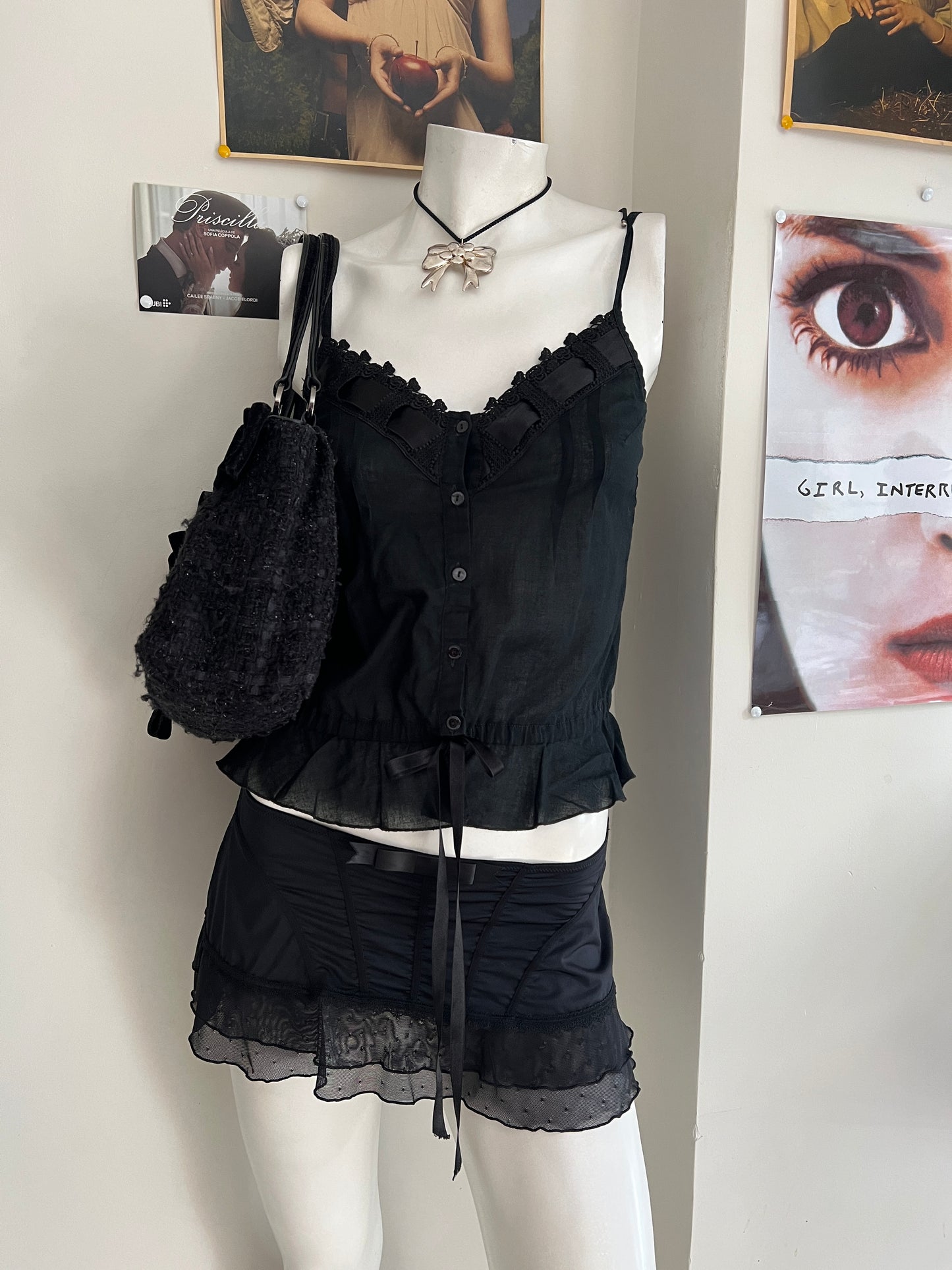 apt.9 black lingerie mini skirt ☘︎ m