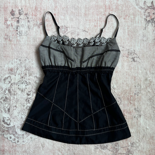 dark coquette vintage milkmaid top