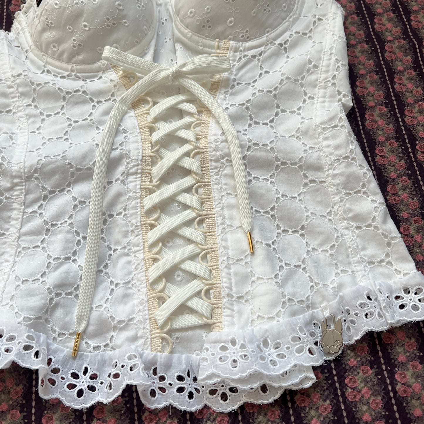 garcia marquez white eyelet corset new with tags ☘︎ small-medium for a b cup