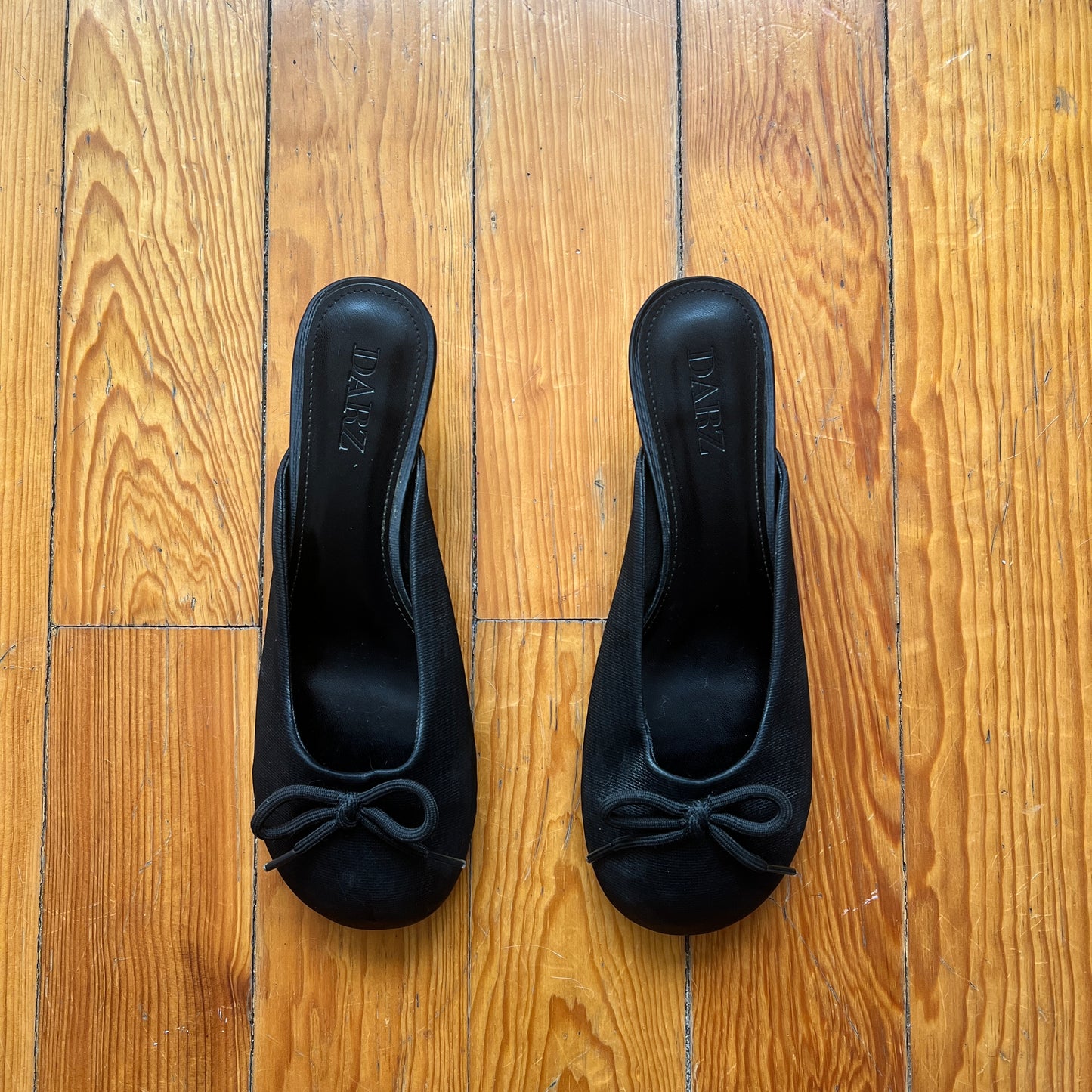 black ballet kitten heels