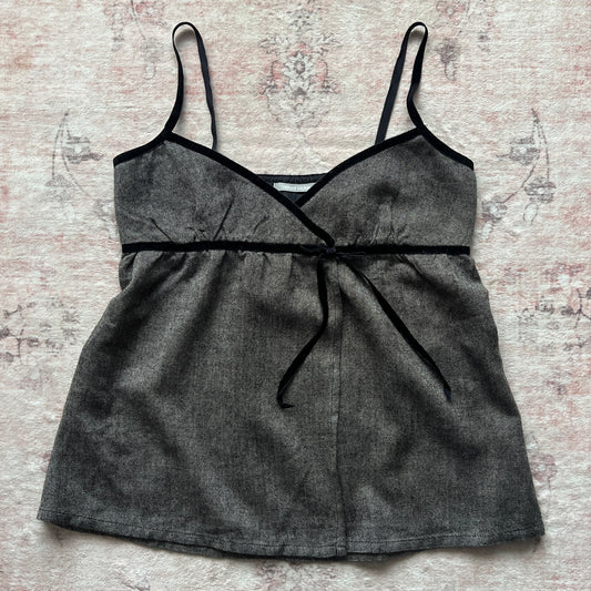 nature couture grey wrap top