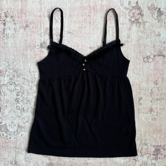 black camisole with fur