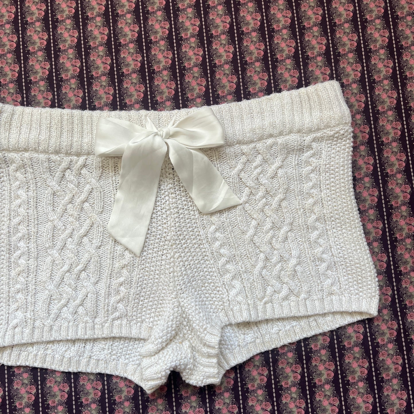 aerie white cable knit shorts ☘︎ s