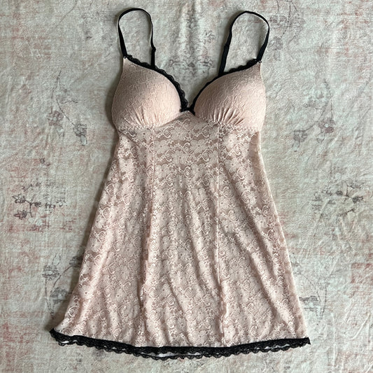 ambrielle pink lace babydoll 𐙚 m