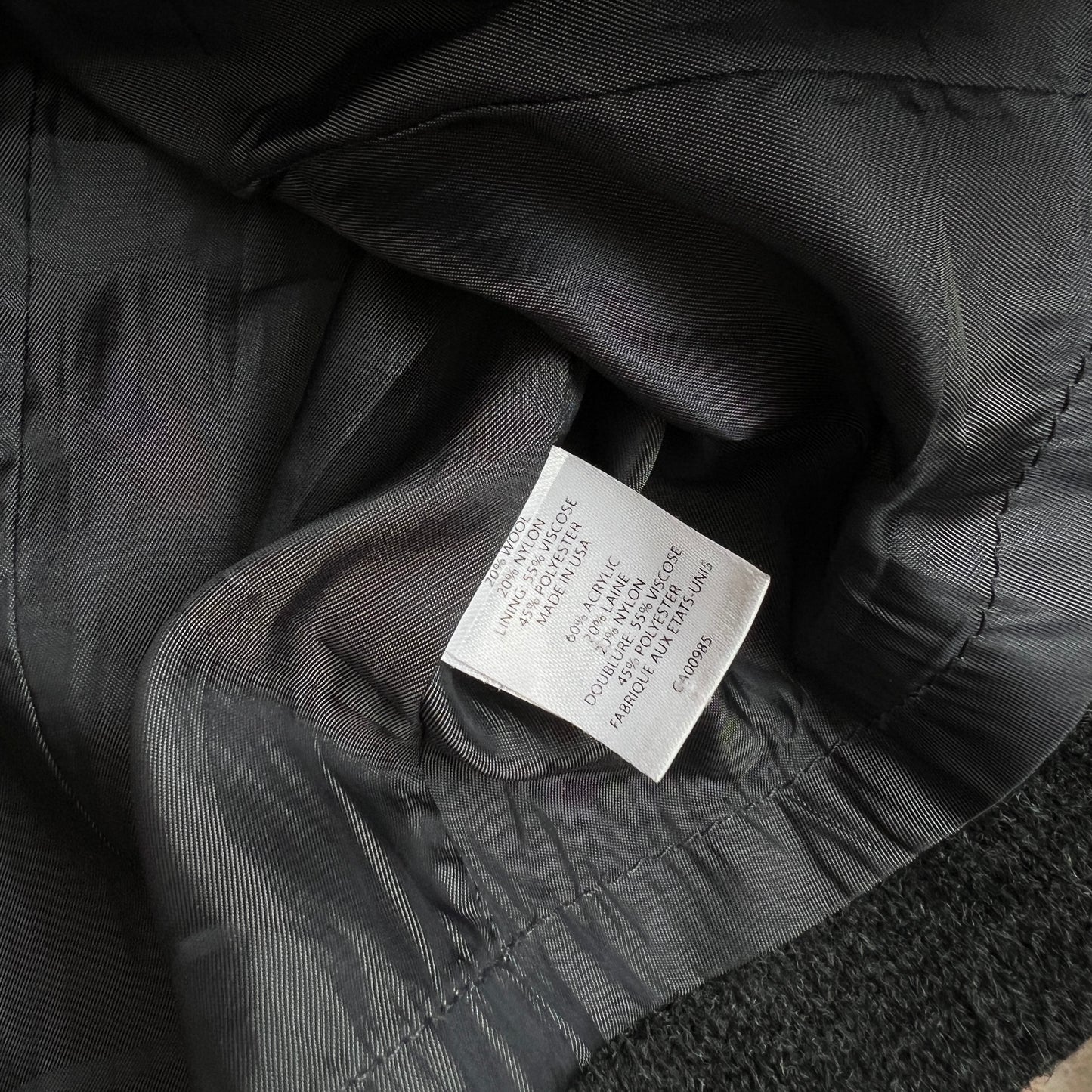 nanette lepore dark grey wool blend twee coat