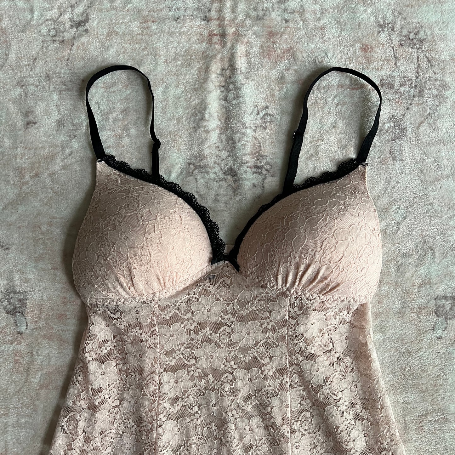 ambrielle pink lace babydoll 𐙚 m