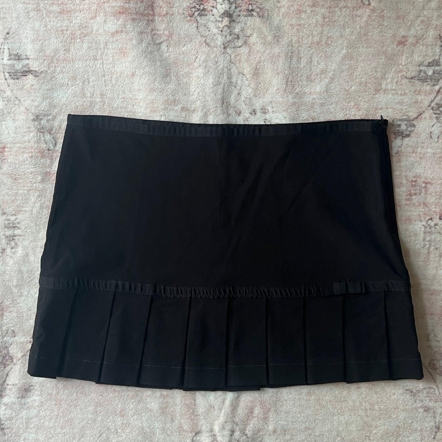 trf black coquette pleated mini skirt 𐙚 06 28 made in spain