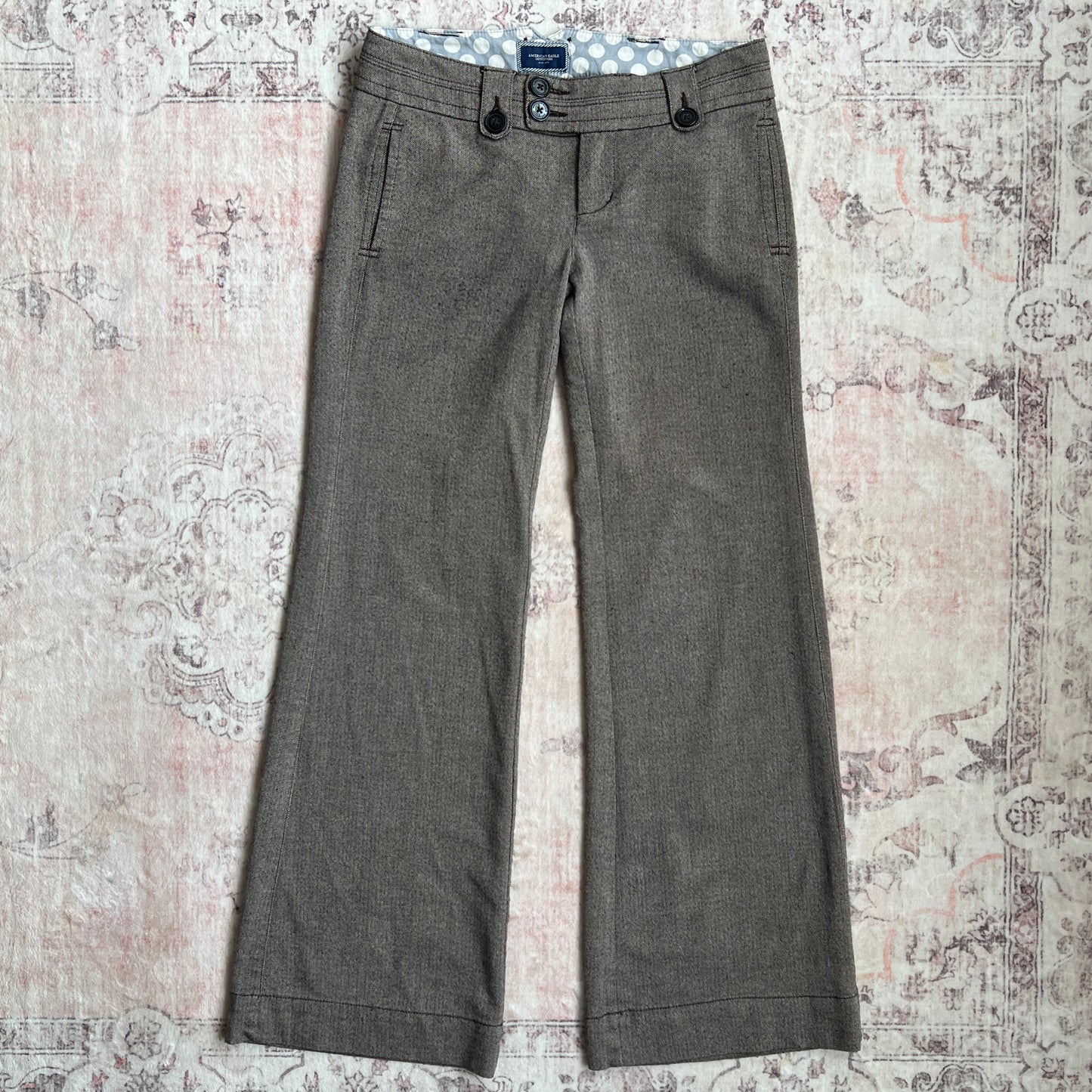 american eagle preppy taupe trousers