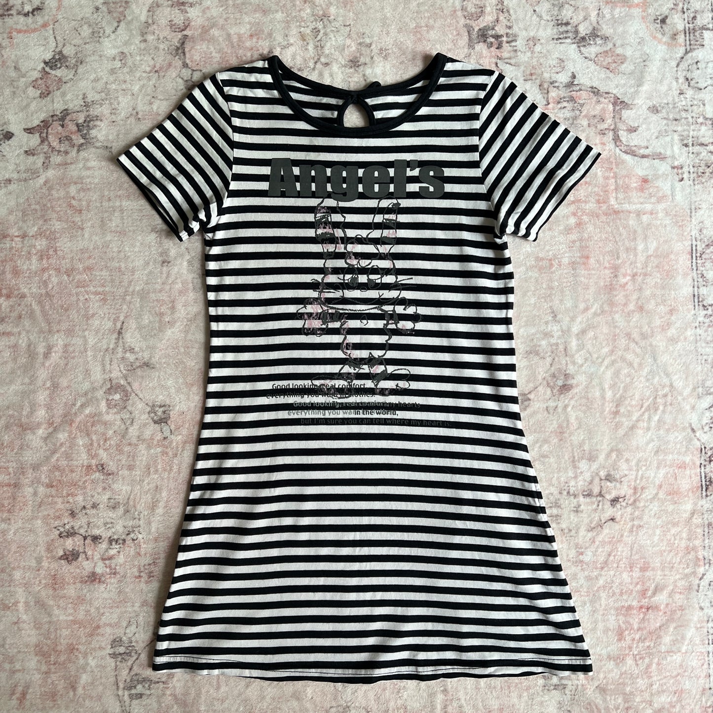 angel blue striped tshirt dress ☘︎ m