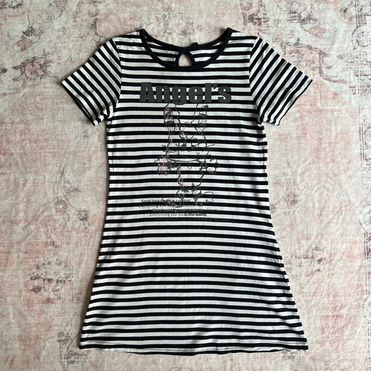 angel blue striped tshirt dress ☘︎ m