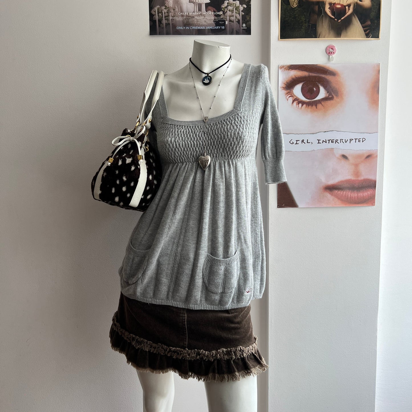 hollister preppy twee babydoll sweater top
