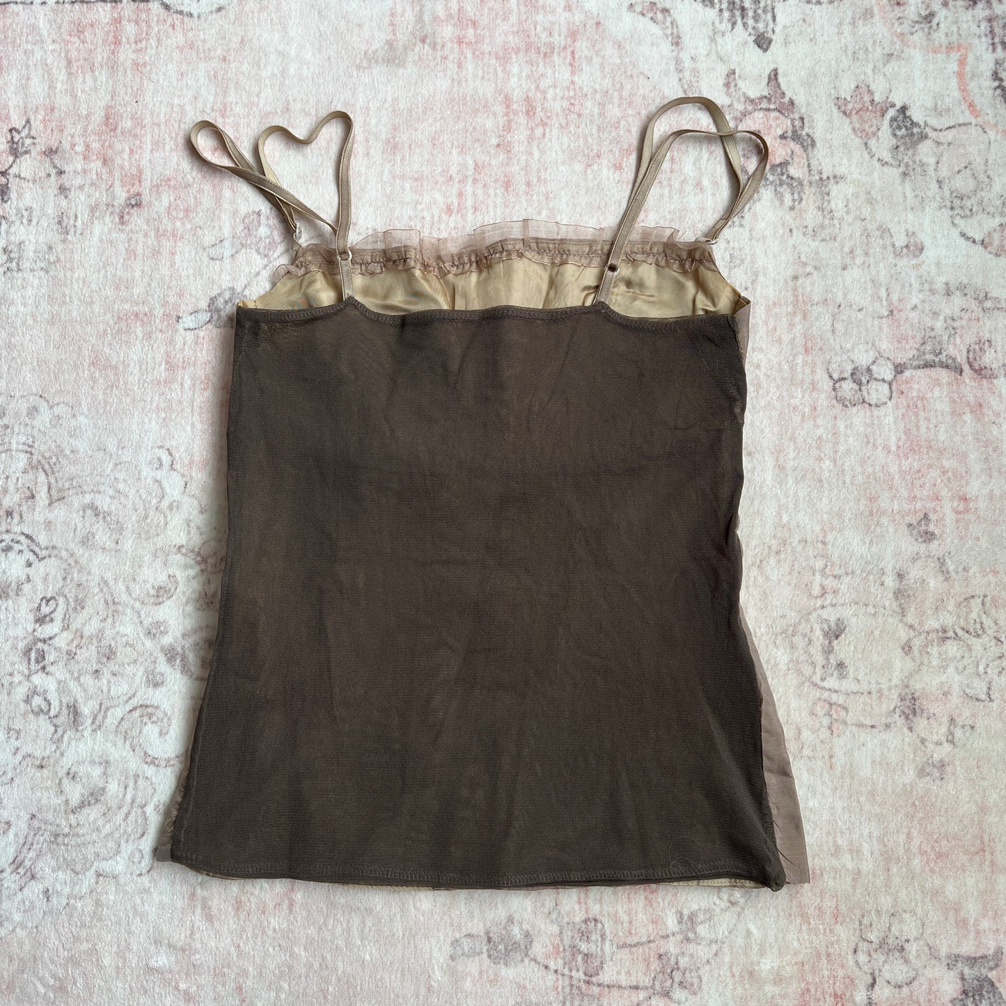 cinnamon brown romantic rosette blouse