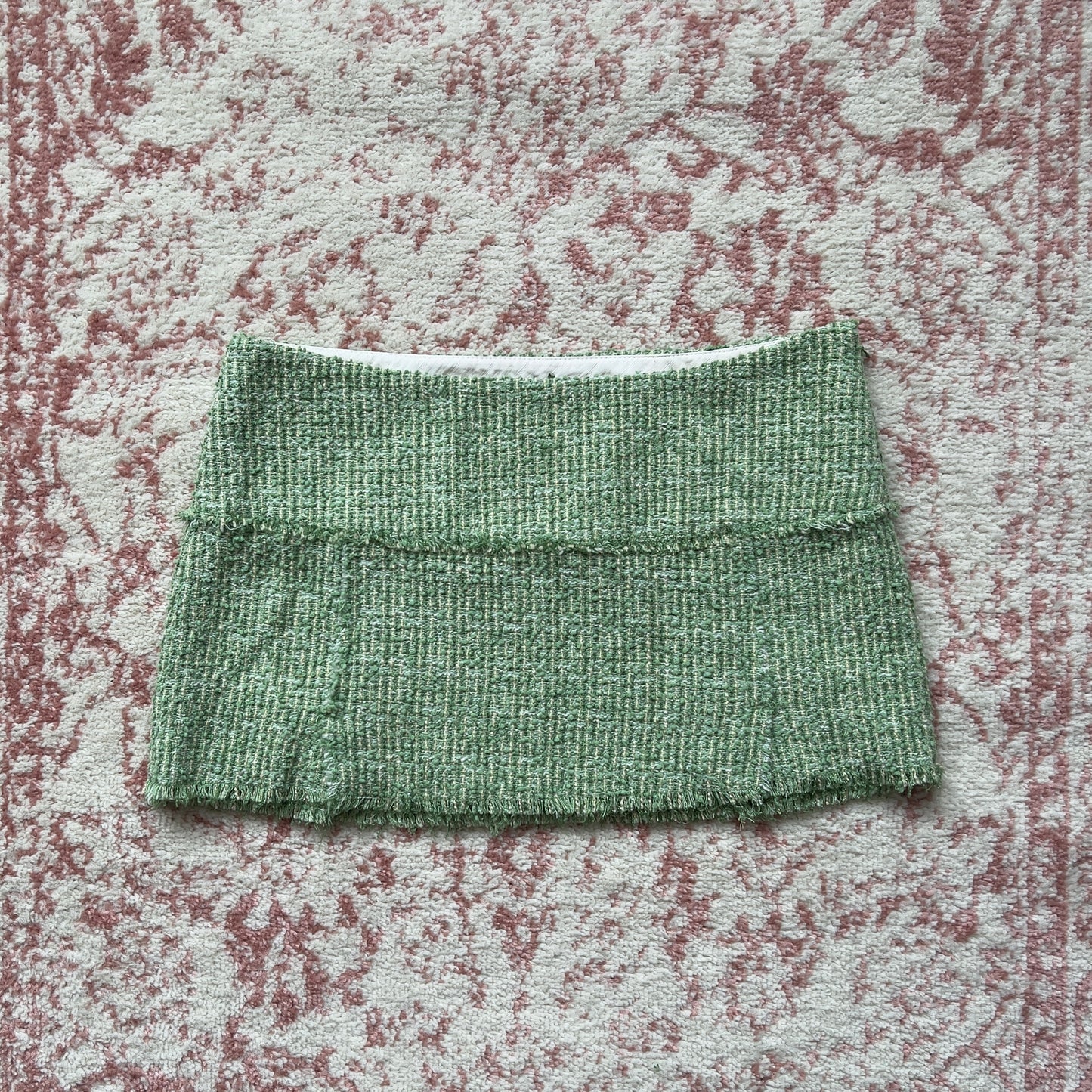 abercrombie & fitch green wool mini skirt