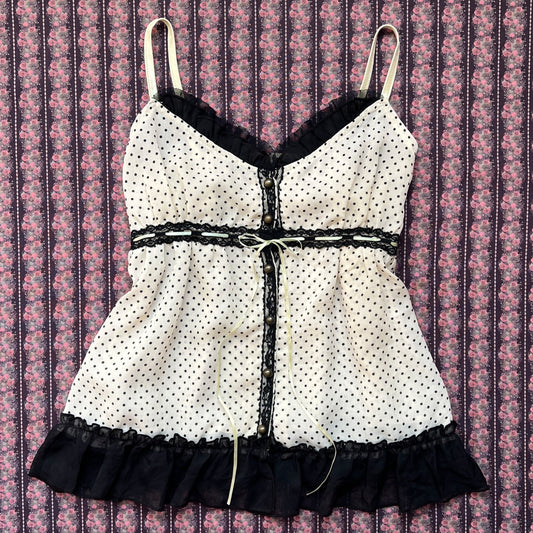 grunge doll polka dot babydoll camisole ☘︎ s