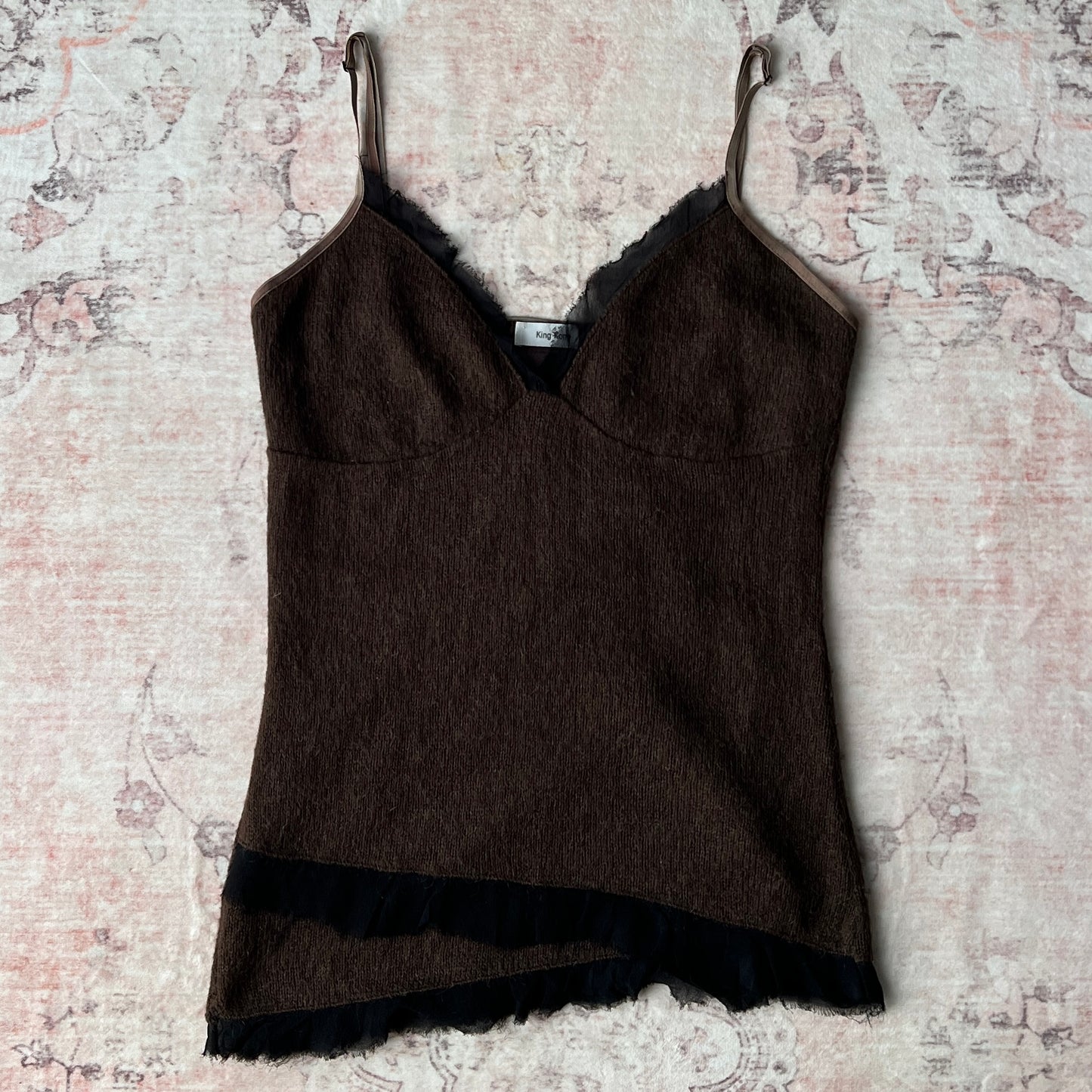 chocolate brown knit camisole ☘︎ m made in italy