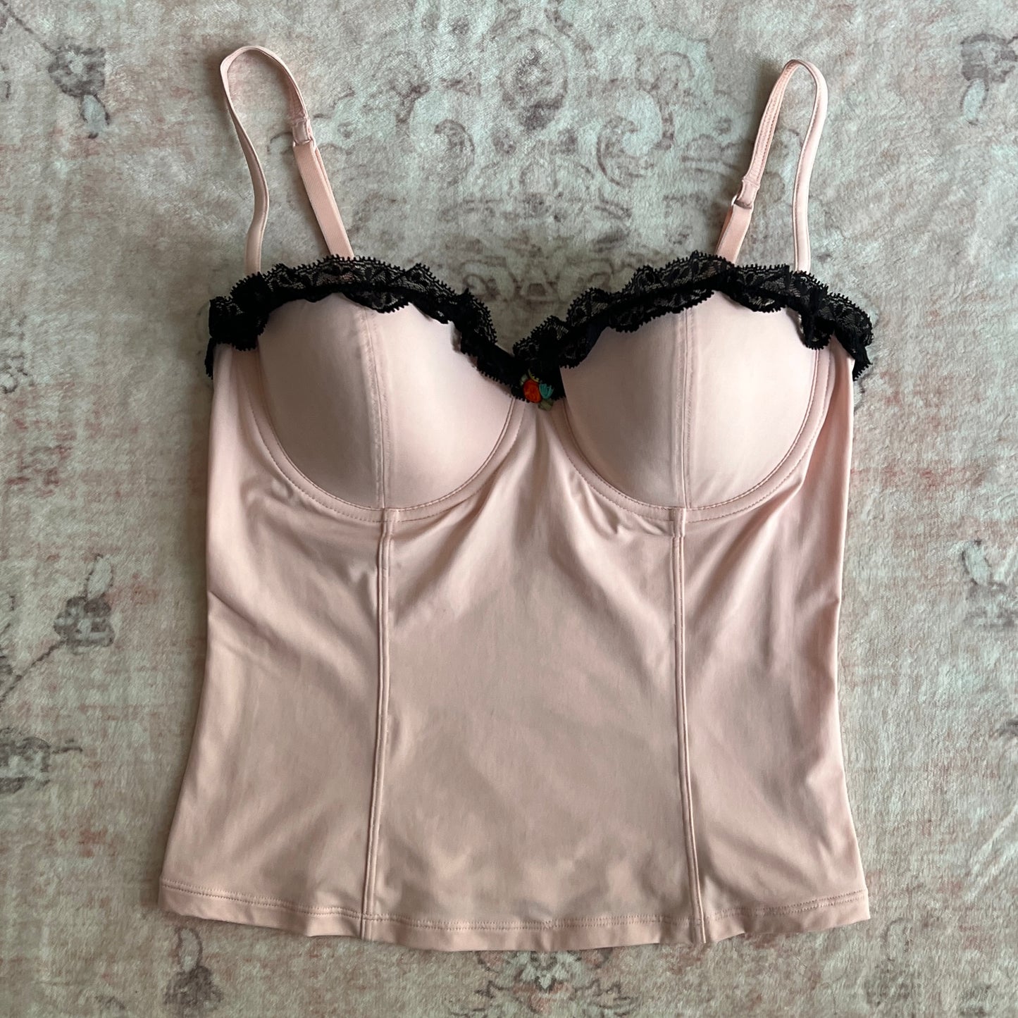 calvin klein baby pink bustier with lace details 𐙚 g